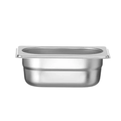 Afbeelding van HENDI Gastrocontainer temperatuurbestendig van 40 C tot 300 heteluchtreservoir vriezer stapelbaar 0,6 l GN 1/9 176 x 108 65 mm roestvrij staal 18/10