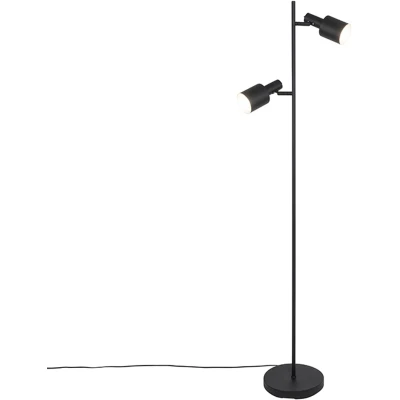 Afbeelding van QAZQA Moderne vloerlamp zwart 2 lichts Stijn