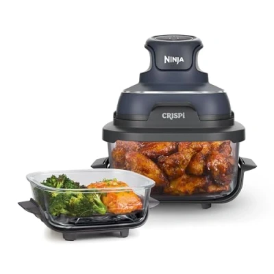 Image de Friteuse sans huile Ninja Crispi Airfryer en verre FN101EUGY Bleu Gris