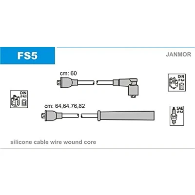 Afbeelding van JANMOR FS5 Bougiekabelset FORD: Sierra Mk2 Saloon, Mk1 Estate, FIESTA 2
