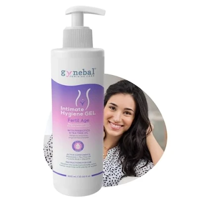 Afbeelding van 300 ml GYNEBAL Kalmerende intieme zeep voor vrouwen vruchtbare leeftijd PH 4.5 een gezonde flora hygiënegel met theeboom en prebiotica die irritatie