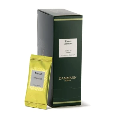 Afbeelding van Dammann Frères Tisane Verveine 24 verpakte theezakjes Verbena thee Kruidenthee ijzerkruid zonder caffeïne