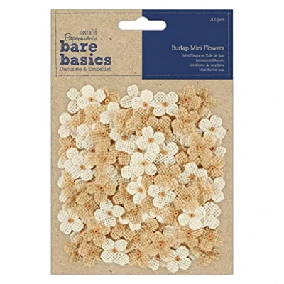 Afbeelding van Papermania Bare Basics Burlap Mini Flowers (200pcs) (PMA 174870) (DISCONTINUED)