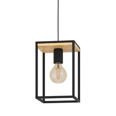 Afbeelding van EGLO Libertad Hanglamp E27 18 cm Zwart/Bruin