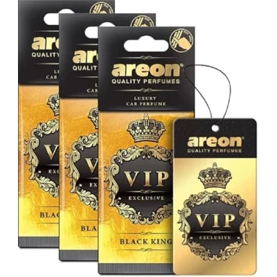 Afbeelding van AREON VIP 3 stuks luchtverfrissers van karton om op te hangen voor auto, huis en kantoor, hoogwaardige geur met natuurlijke geuren, frisse luxueuze geur, elegant design