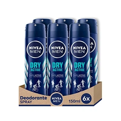 Afbeelding van Nivea MEN Dry Fresh Deodorant Spray Anti ademend voor 72 uur intensieve frisheid, 6 x 150 ml