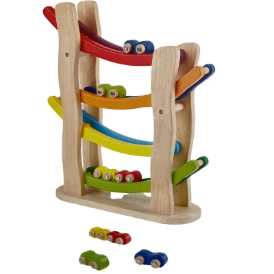 Afbeelding van Pintoy Houten Regenboog Helling Autobaan + 4 Auto&#039;S