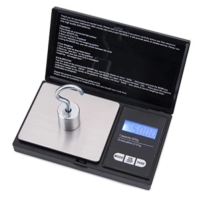 Afbeelding van Mafiti digitale zakweegschaal 500 g/0,01 g met tarrafunctie, 7 eenheden en lcd display, extreem nauwkeurige weegschaal voor tabletten, sieraden, munten