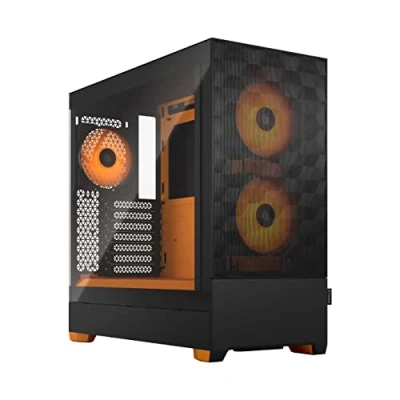 Image de Fractal Design Pop Air RGB Tour ATX panneau latéral fenêtré (verre trempé) pas d&#039;alimentation (ATX) orange, clair, teinté USB/Audio pour Model D, Type D