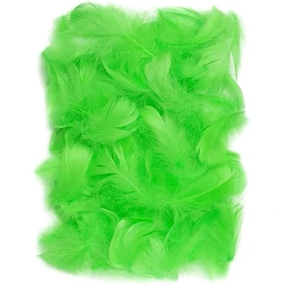Afbeelding van Netuno decoratieve veren, 10 g, wollig, vogels, voor doe het zelf, knutselen, Pasen, Kerstmis, decoratie, kunstfiguur, bruiloft, groen, 150 stuks