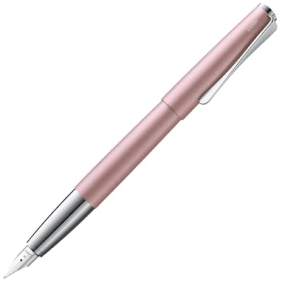 Afbeelding van LAMY studio rosé matte vulpen universele in elegante volledig metalen behuizing 14 karaats gouden penpunt, gedeeltelijk platina verguld &amp; lijndikte F incl. inktpatroon T 10 blauw