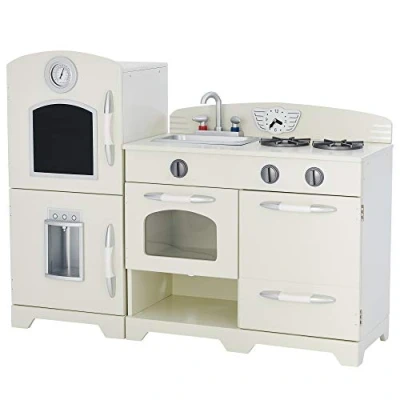 Afbeelding van Teamson Kids Retro Houten Speelkeuken Kinderspeelgoed Rollenspel Speelgoed Ivoor