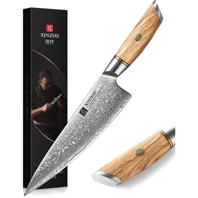 Afbeelding van Koksmes van de Xinzuo B37 Damascus Series