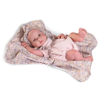 Afbeelding van Antonio Juan Poppen Sweet Reborn Luca met bloemendeken Geslacht en gewogen vinyl lichaam 42 cm Ref. 80325 Collectie 2024