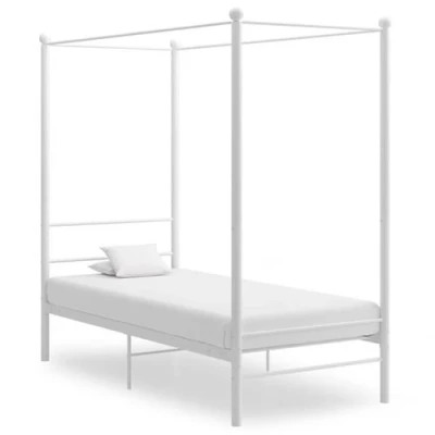 Afbeelding van Hemelbedframe metaal wit 100x200 cm
