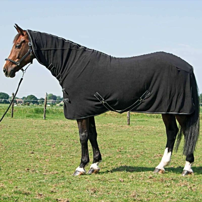 Afbeelding van Harry&#039;s Horse Fleecedeken met Hals Zwart 115/155
