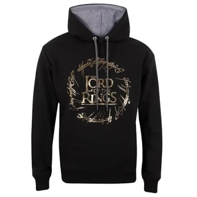 Afbeelding van Henry Tiger LORD OF THE Rings GOLD FOIL LOGO Hoodie, Heren, Maat: XL, Black charcoal