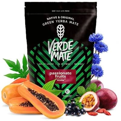 Image de Verde Mate Green Passionate Fruits 0,5kg yerba maté fruité Composition riche et exotique de La puissance d&#039;un rafraîchissement 500 g