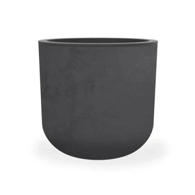 Afbeelding van EDA Ronde Pot 50 cm Basalt&#039;Up 67 L Decor Imitatie Beton Enkelwandig Wateropslagzone Ø 48,5 x H 46,2 Antracietgrijs