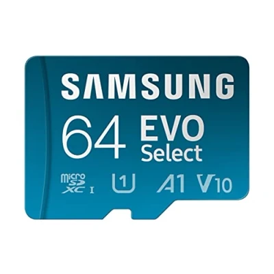 Afbeelding van Samsung EVO Select (2024) microSD geheugenkaart + SD adapter 64 GB voor UHS I U3 4K UHD Full HD 160MB/s MB ME64SA/EU smartphone en tablet