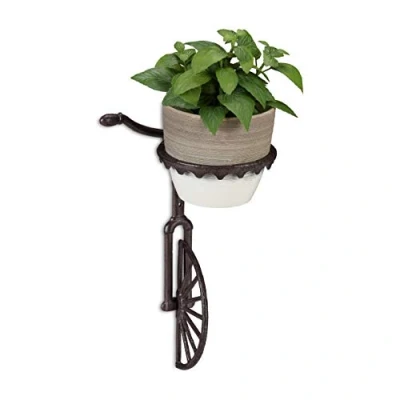 Afbeelding van Relaxdays 2x Bloempothouder hanging basket pothouder wandhaak decoratie