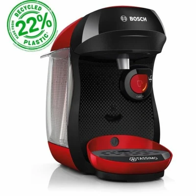 Afbeelding van Bosch Tassimo Happy Friendly TAS103E Multi Drink Koffiezetapparaat, meer dan 70 warme dranken, OneTouch, padkoffiezetapparaat, Intellibrew, rood