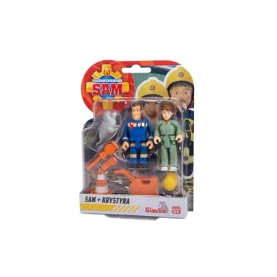 Afbeelding van Brandweerman V Sam 2 figuren, 4 gesorteerd, met nieuwe uniformen, elk 1 dier en accessoires, beweegbaar, 7,5 cm, vanaf 3 jaar