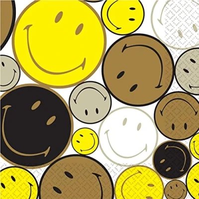 Afbeelding van Amscan 16 Servetten Smiley Papier 33 x cm