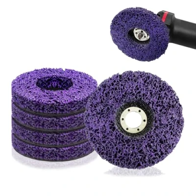 Afbeelding van 5 stuks CSD slijpschijven, 125 x 22 mm, paars, schuurschijf voor schilderen, haakse slijper, oppervlaktebehandeling, het verwijderen van roest, verf, nylon schijf