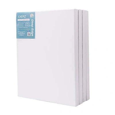 Afbeelding van EXERZ 4 stuks canvas met diepe randen 40 x 50 cm ingelijste 3,8 dik 380 g/m² voorgerekt 100% katoen/onbehandeld/drievoudig gegrond/zuurvrij/medium korrel/acryl, olie (40 cm)