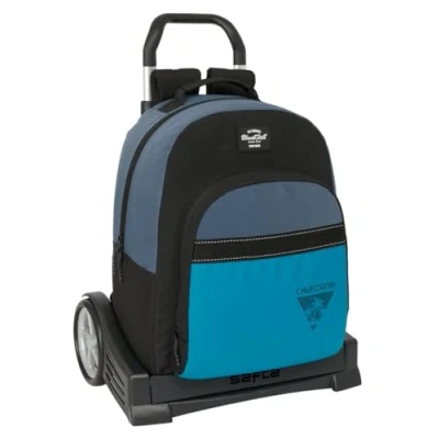 Afbeelding van Schoolrugzak met Wielen BlackFit8 California Blauw Zwart 32 x 42 15 cm