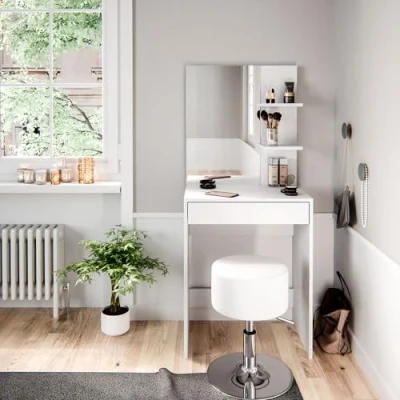 Afbeelding van Vicco Kaptafel Isabelle, Wit, 60 cm met krukje