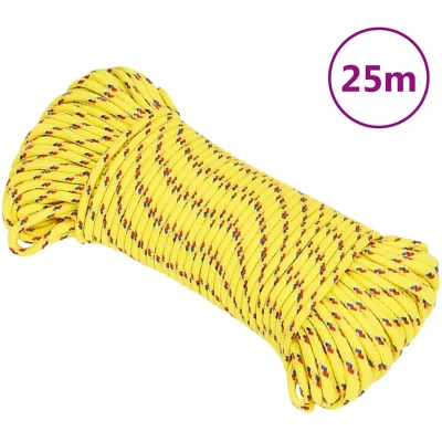 Afbeelding van vidaXL Boottouw 4 mm 25 m polypropyleen geel
