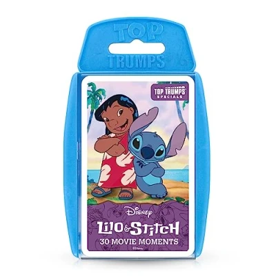 Afbeelding van Top Trumps Lilo and Stich Moments kaartspel, familiespellen voor kinderen en volwassenen, leerspellen, kaartspellen tot 2 spelers, oorlogsspellen kinderen, spelletjes