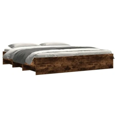 Afbeelding van vidaXL Bedframe bewerkt hout gerookt eikenkleurig 200x200 cm