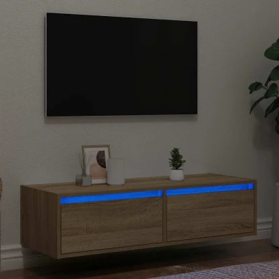 Afbeelding van vidaXL Tv meubel LED verlichting 100X35,5x25 cm sonoma eikenkleurig