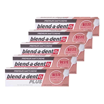 Afbeelding van Blend a dent Plus Premium Kruimelcrème 40 g voor volledige en gedeeltelijke prothesen, 5 stuks