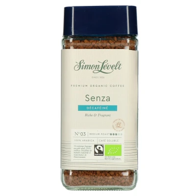 Afbeelding van Simon Lévelt Voorverpakte koffie Cafeïnevrije oploskoffie Premium Organic Coffee 100g