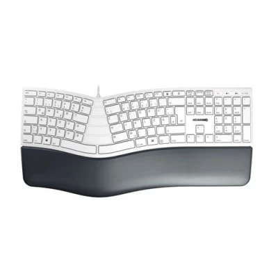 Image de CHERRY KC 4500 ERGO Clavier USB 2.0 Allemand gris emballage sans plastique