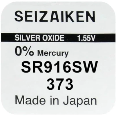 Afbeelding van Batterij voor Seizaiken 373 SR916SW 1,55 V, zilveroxide, gemaakt in Japan, 1,5 V
