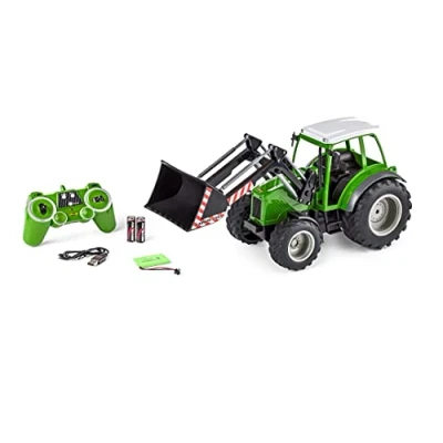 Afbeelding van Carson Modellsport 907347 RC Traktor mit Frontlader 1:16 functiemodel Elektro Landbouwvoertuig Incl. accu, oplader en batterijen voor de zender
