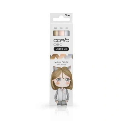 Afbeelding van Copic, Marker, CIAO Merk (C 1 Koel grijs nr.1, E43 Mat ivoor, R00 Rozeachtig wit, 6 mm, 3 x)
