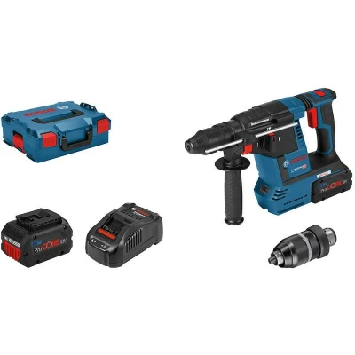 Afbeelding van Accu boorhamer GBH 18V 26 F 2 x 8,0 Ah ProCORE, Lader GAL 1880 CV, wisselboorhouder SDS plus, snelwisselboorhouder, diepteaanslag 210 mm, extra handgreep, machinedoek
