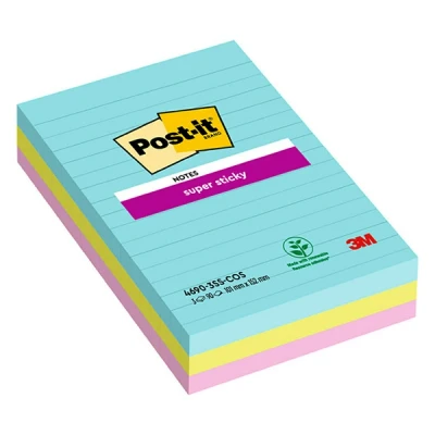 Image de Bloc Meeting Note grand format Coloris assorti Post it Super Sticky