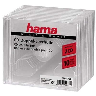 Afbeelding van Hama 044753 CD Dubbel Box Transparant 10 Stuks / Zwart