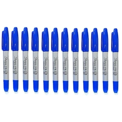 Afbeelding van Sharpie Twin Tip 12 stuks fijne en ultradunne punten, standaardblauw