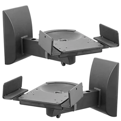 Afbeelding van Mount It! MI SB37 Set van 2 universele luidsprekerwandhouders voor plank of plank, houders, capaciteit 25 kg, zwart