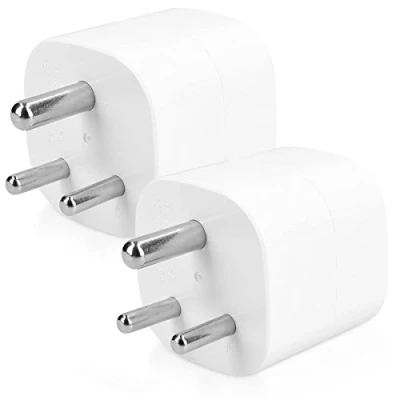 Afbeelding van kwmobile set van 2 reisstekkers Type D wereldstekker Voor het opladen je telefoon en reisaccessoires In bijv. India, Nepal Sri Lanka Wit