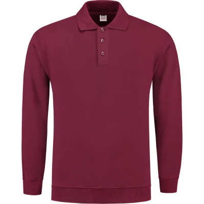 Afbeelding van Tricorp Polosweater Boord Casual Wijnrood 3XL