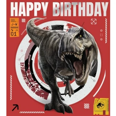 Afbeelding van Jurassic World verjaardagskaart dinosaurus